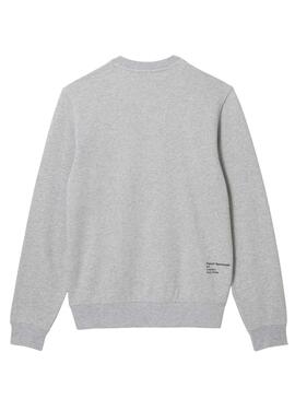 Sudadera Lacoste Inscripción Gris Para Hombre