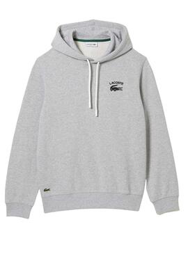 Sudadera Lacoste Classic Fit Gris Para Hombre