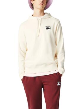 Sudadera Lacoste Classic Fit Beige Para Hombre