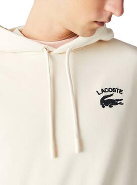 Sudadera Lacoste Classic Fit Beige Para Hombre