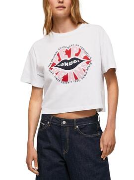 Camiseta Pepe Jeans Emmas Blanco Para Mujer