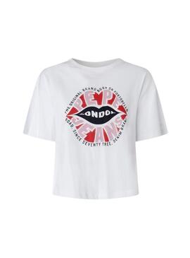 Camiseta Pepe Jeans Emmas Blanco Para Mujer