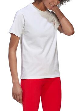 Camiseta Adidas Regular Blanca Para Mujer