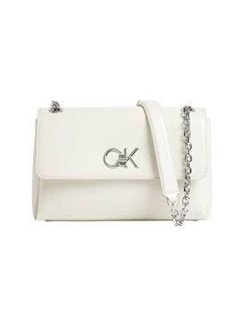 Bolso Calvin Klein Re-Lock Crossbody CK Beige