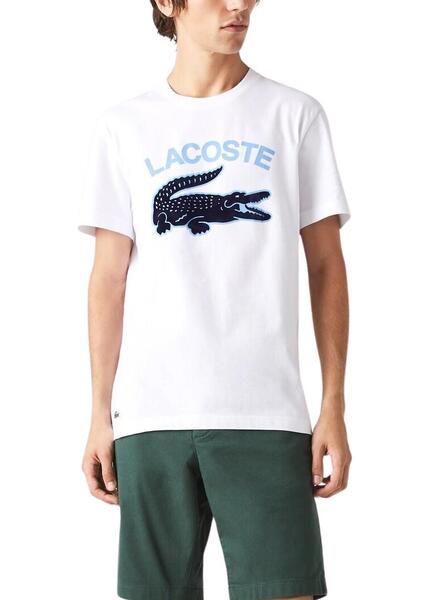 Camiseta Lacoste Regular Fit Blanca Para Hombre