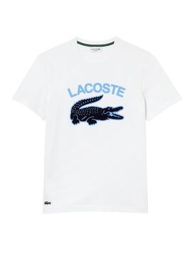 Camiseta Lacoste Regular Fit Blanca Para Hombre