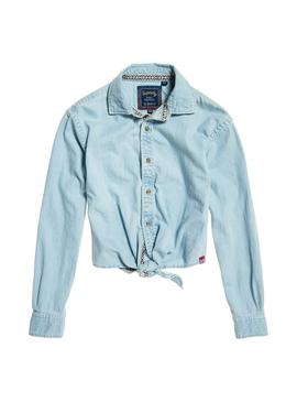 Camisa Superdry Denim Tie Para Mujer