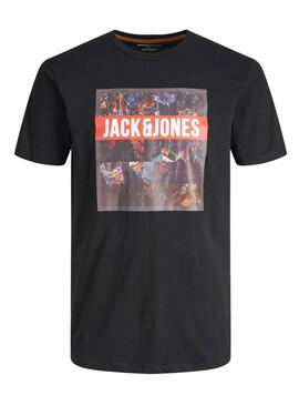 Camiseta Jack And Jones Club Negra Para Hombre