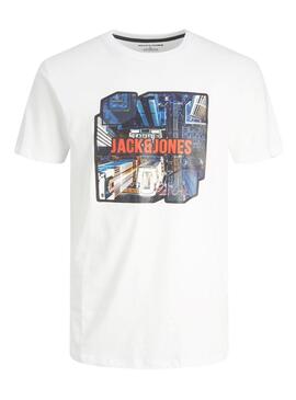 Camiseta Jack And Jones Club Blanca Para Hombre