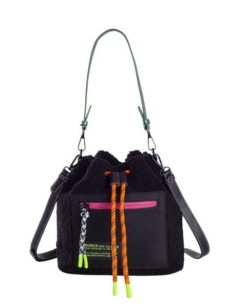 Bolso Munich Deep Bucket Negro Para Mujer