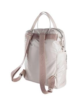 Mochila Munich Clever Backpack Square Crema Para Mujer