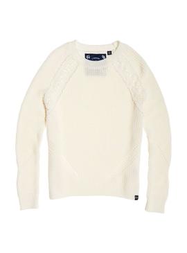 Jersey Superdry Bella Lace Blanco Mujer