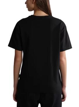 Camiseta  Napapijri S Box Negra Para Mujer