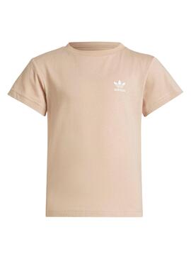 Camiseta Adidas Básica Adicolor Camel Niña Y Niño