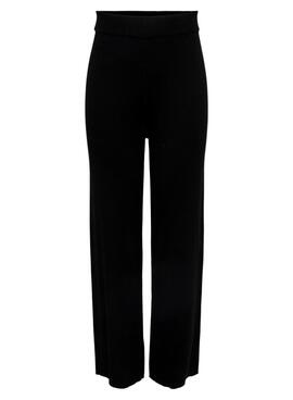 Pantalón Only Mia Acanalado Negro Para Mujer