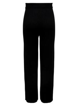 Pantalón Only Mia Acanalado Negro Para Mujer