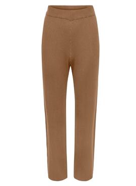 Pantalón Only Mia Acanalado Camel Para Mujer