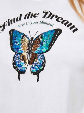 Camiseta Only Kita Mariposa Blanca Para Mujer