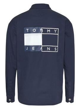 Camisa Tommy Jeans Twisted Flag Ove Marina Hombre