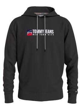 Sudadera Tommy Jeans Entry Athletics Negra Hombre