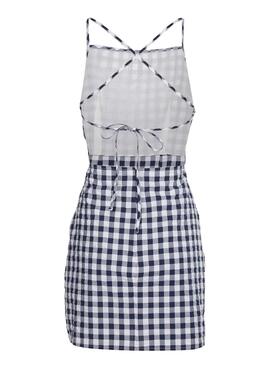 Vestido Tommy Jeans Gingham Cuadros Negro Mujer