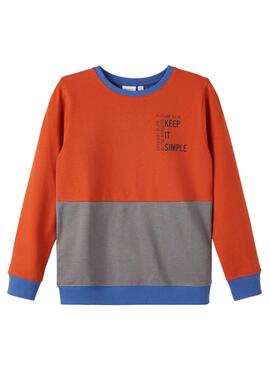 Sudadera Name It Liskon Tricolor Naranja Para Niño