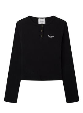 Camiseta Pepe Jeans Sander Canalé Negra Para Niña