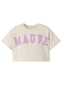 Camiseta Name It Nadisa Cropped Beige Para Niña