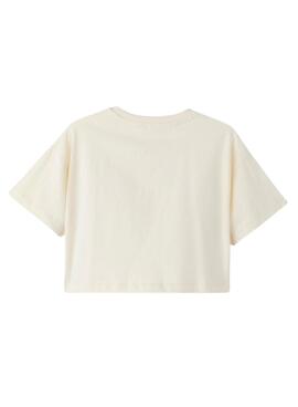 Camiseta Name It Nadisa Cropped Beige Para Niña