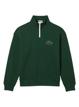 Sudadera Lacoste Cuello Cremallera Verde Hombre