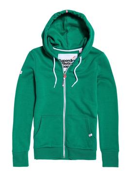 Sudadera Superdry LA Athletic Ziphood Verde Mujer