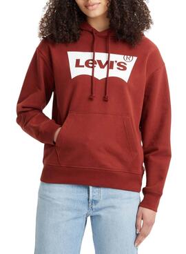 Sudadera Levis Graphic Standard Granate Mujer