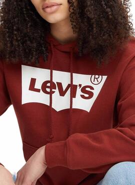 Sudadera Levis Graphic Standard Granate Mujer