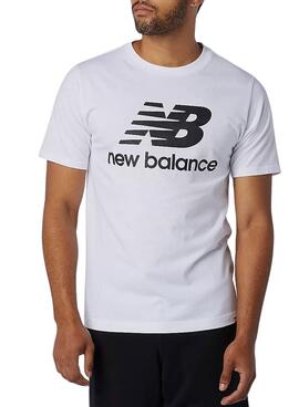 Camiseta New Balance Stacked Blanca Para Hombre