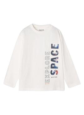 Camiseta Mayoral Space Blanca Para Niño