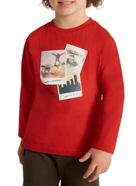 Camiseta Mayoral Fotografías Roja Para Niño