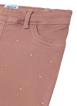 Leggings Mayoral Strass Nude Rosa Para Niña