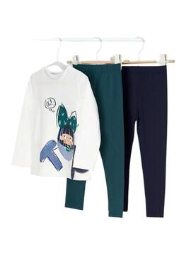 Conjunto 2 Leggings Mayoral Básico Verde Para Niña