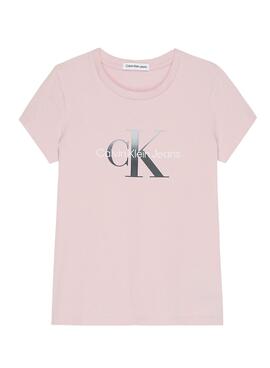 Camiseta Calvin Klein Gradient Monogram Rosa Niña