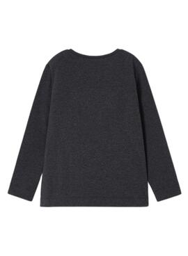 Camiseta Mayoral Básica Gris Carbón Para Niña