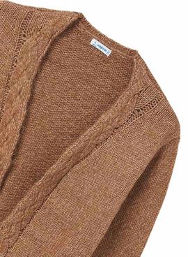 Chaqueta Mayoral Tricot Larga Marrón Para Niña