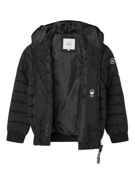 Chaqueta Pepe Jeans Greystoke Acolchada Negra Niño