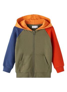 Sudadera Name It Lava Color Block Verde Para Niño