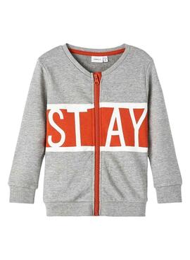 Sudadera Name It Liam Cremallera Gris Para Niño