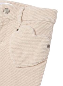 Pantalón Mayoral Flared Fit Pana Beige Para Niña