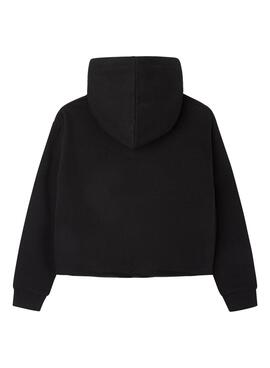 Sudadera Pepe Jeans Elicia Crop Negra Para Niña