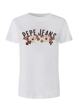 Camiseta Pepe Jeans Rosemery Blanco Para Mujer