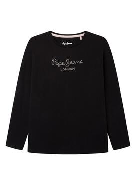 Camiseta Pepe Jeans Nuria Negra Para Niña