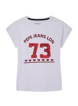 Camiseta Pepe Jeans Bernardette Blanca Para Niña