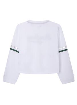 Camiseta Pepe Jeans Crop Bindy Blanca Para Niña